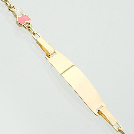 Kalp Mineli Çocuk Künye Bileklik