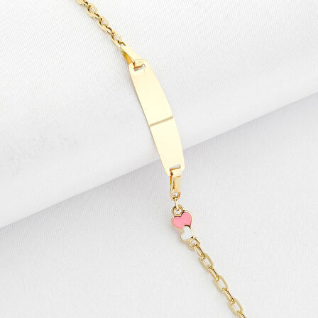 Kalp Mineli Çocuk Künye Bileklik