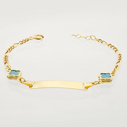 Yonca Altın Çocuk Künye Bileklik