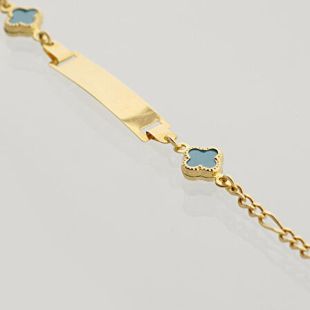 Yonca Altın Çocuk Künye Bileklik