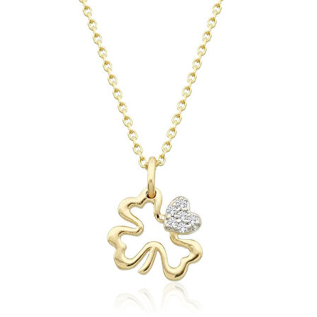 Pırlanta Yonca Kolye