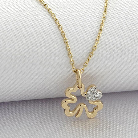 Pırlanta Yonca Kolye