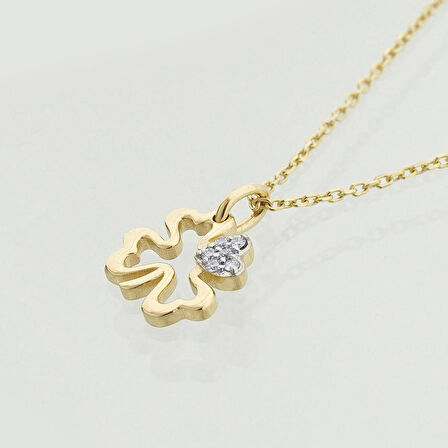 Pırlanta Yonca Kolye