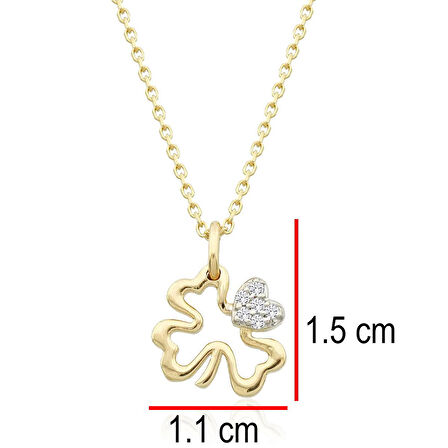 Pırlanta Yonca Kolye