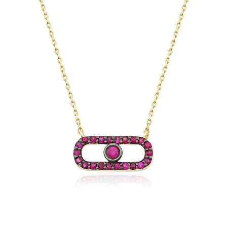 İris Yakut Geometrik Kolye