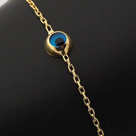 14K Altın Bileklik Forze-Uğur B-Nazar-Çiçek