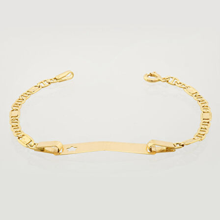 Çocuk Altın Künye Bileklik -Yıldız Figürlü