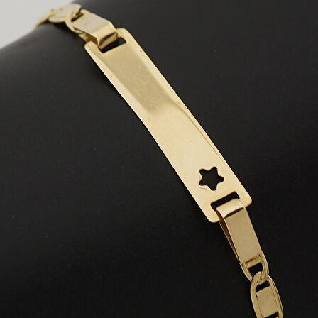 Çocuk Altın Künye Bileklik -Yıldız Figürlü