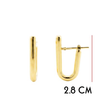 Minimal U Biçim 14 Ayar Altın Küpe