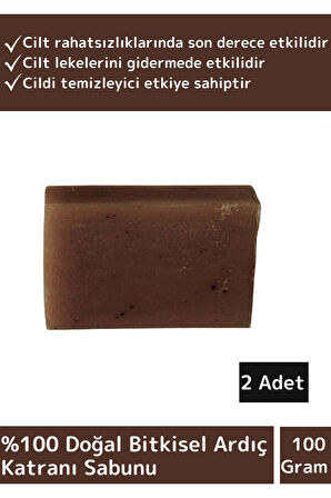 Özel Üretim %100 Doğal Onarıcı Cilt Yüz Saç Vücut Bitkisel Ardıç Katranı Sabunu 2 Adet