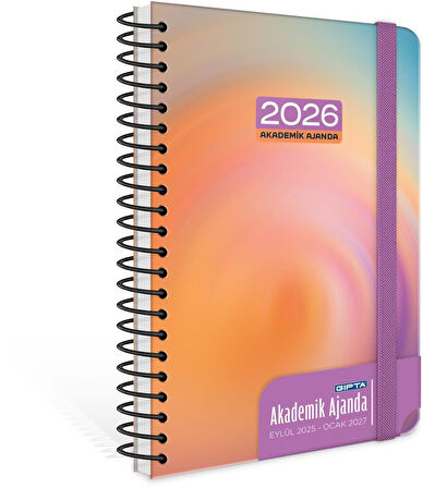 Gıpta 2025 Eylül-2026 Aralık SPİRALLİ Akademik Ajanda 17X24 Cm  Model-9