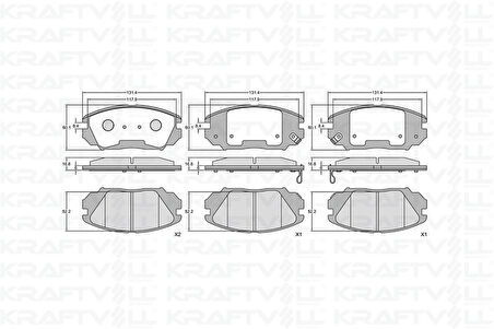 Opel Fren Balatası On İnsignia A 16" 09 > 17 - Kraftvoll 07010049
