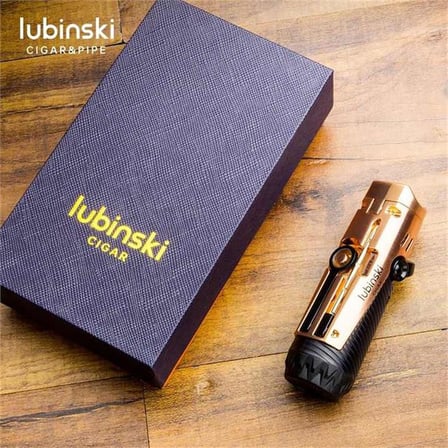Lubinski Lion İğneli + Delicili Tek Torch Puro Çakmağı Gunmetal LB-167