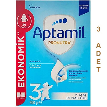Aptamil 3 Devam Sütü 9-12 Ay 900 gr 3'lü Paket