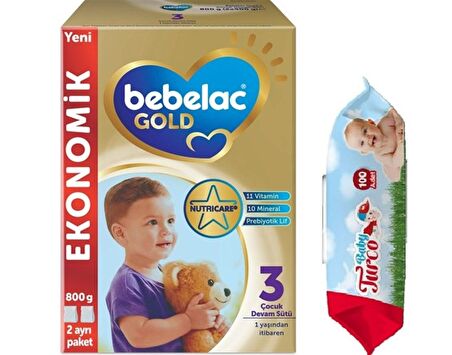 Bebelac Gold3 Babyturco Islak mendil Hediyeli 800 Gr