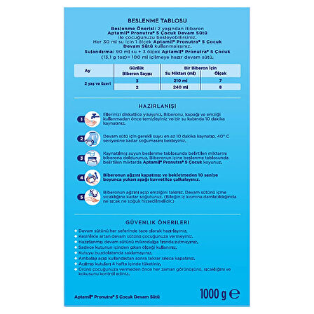 Aptamil 5 Çocuk Devam Sütü 1000 Gr 2-3 Yaş