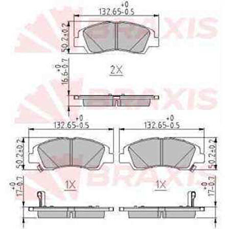 Hyundaı On Fren Balatası Hyundaı İ10 1.0 1.2 2013-> - Braxıs Aa0631