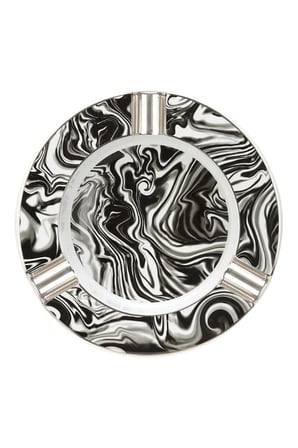 S.T. Dupont Zebra Desenli Siyah Beyaz Porselen Üçlü Puro Küllüğü 6725 TR9908