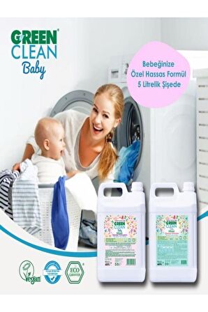 U Green Clean Baby Çamaşır Deterjanı Ve Çamaşır Yumuşatıcı 2' Li Set 5 L