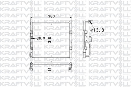 Honda Klima Radyatoru Honda CIVIC 1992 1995 (359×328×16) - Kraftvoll 08060010