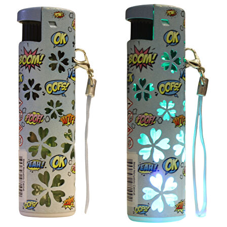 Hunter Turbo Jet Alevli Işıklı Metal Çakmak 20’li Set – Doldurulabilir LED Işıklı (32-4BK)