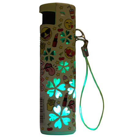 Hunter Turbo Jet Alevli Işıklı Metal Çakmak – Doldurulabilir LED Işıklı Tasarım (32-4B3)