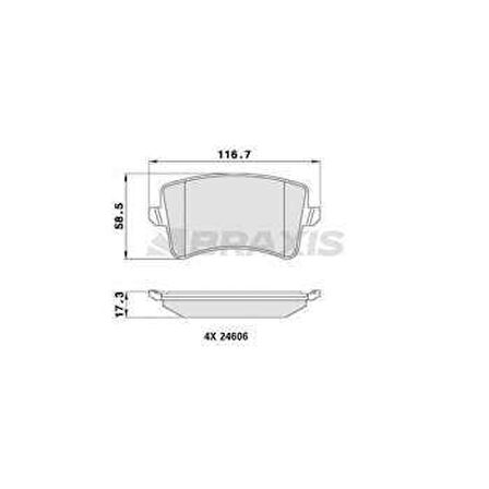 Vag Fren Balatası Arka A4 08>15 A5 07> Q5 10>17 Q5 09>12 - Braxıs Aa0058