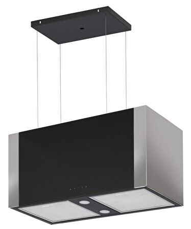 GL General GLD T60X Elegance 70 cm Ada Siyah Inox Davlumbaz