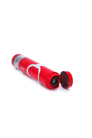 Tek Torch Pürmüz Kırmızı-Gümüş Metal Puro Çakmağı - TR7229