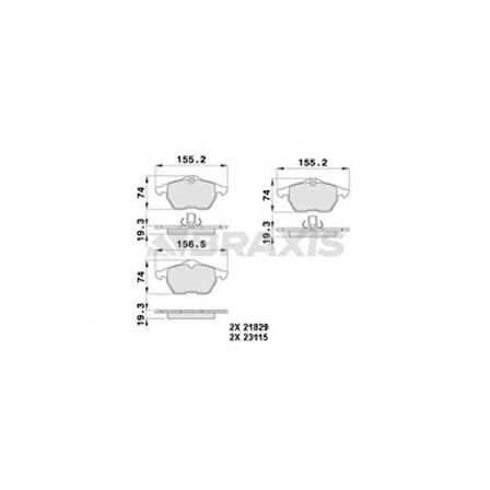 Opel On Fren Balatası Vectra B X20xev - Braxıs Aa0064