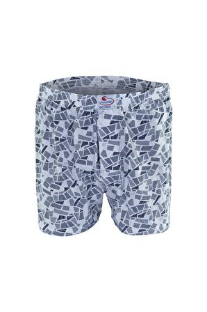 Erkek 10'lu Paket Karışık Desenli Düğmeli Boxer 