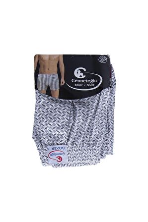 Erkek 10'lu Paket Karışık Desenli Düğmeli Boxer 