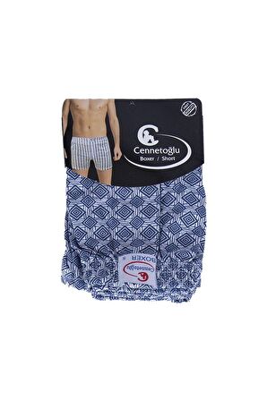 Erkek 10'lu Paket Karışık Desenli Düğmeli Boxer 