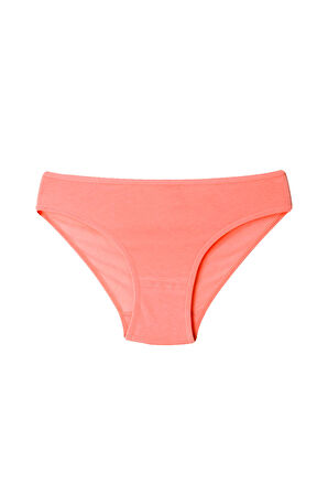 Kadın Günlük Bikini Külot Somon Rengi Penye Esnek Kumaş 