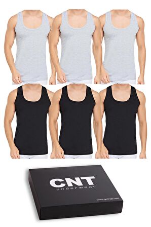 CENNETOĞLU 6 Adet %100 Pamuk Erkek Penye Atlet EKONOMİK PAKET