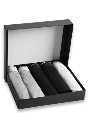 Erkek Pamuklu Likralı Boxer 5'li Premium Paket Çeyizlik Özel Dizayn