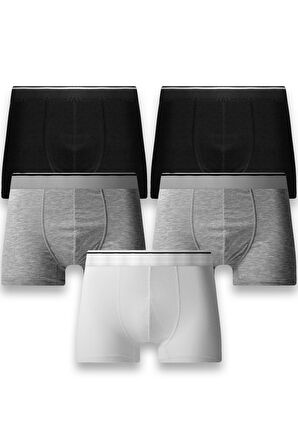 Erkek Pamuklu Likralı Boxer 5'li Premium Paket Çeyizlik Özel Dizayn