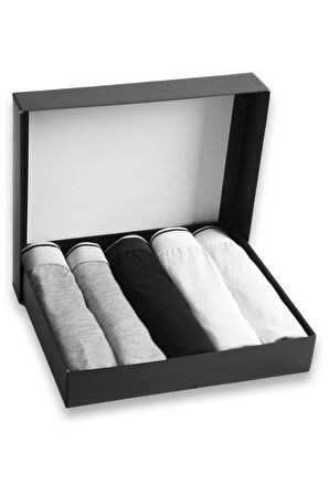 Erkek Pamuklu Likralı Boxer 5'li Premium Paket Çeyizlik Özel Dizayn