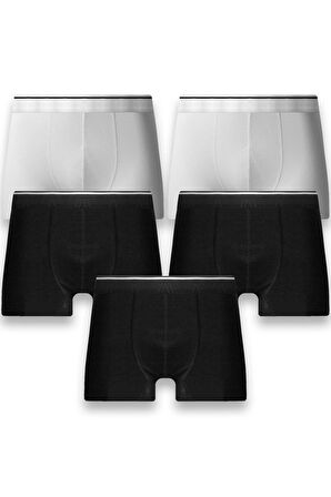 Erkek Pamuklu Likralı Boxer 5'li Premium Paket Çeyizlik Özel Dizayn