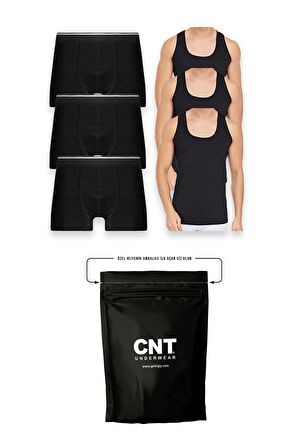 Erkek Pamulu Atlet Boxer Takımı Basic 3'lü Premium Paket