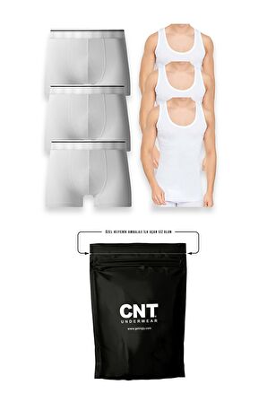 Erkek Pamulu Atlet Boxer Takımı Basic 3'lü Premium Paket