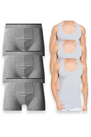 Erkek Pamulu Atlet Boxer Takımı Basic 3'lü Premium Paket