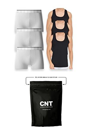 Erkek Pamulu Atlet Boxer Takımı Basic 3'lü Premium Paket