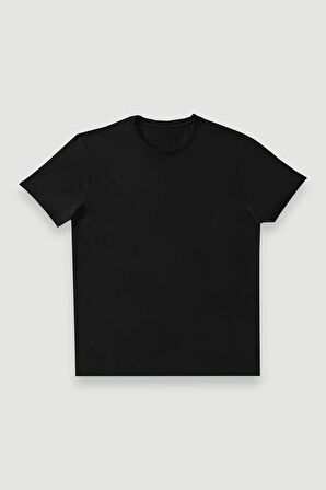 Erkek Slim Fit Bisiklet Yaka %100 Pamuk Kısa Kollu Tişört
