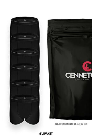 CENNETOĞLU Erkek 6 Adet Likralı Boxer Özel Hijyenik Ambalajlı Paket