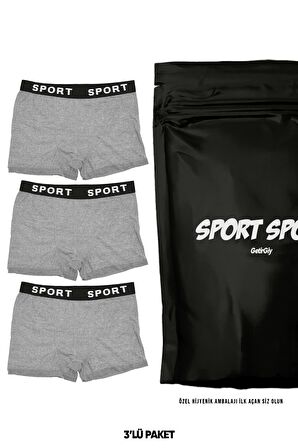 Erkek 3'lü Likralı Sport Slim Fit Boxer EKONOMİK PAKET