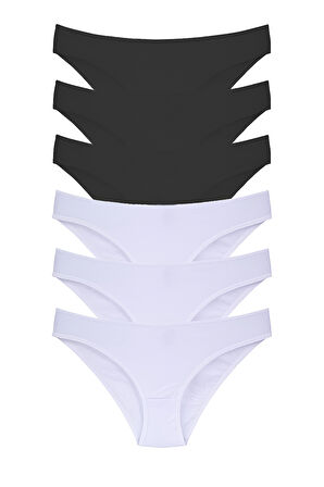 Kadın 6'lı Bikini Külot Karışık Renkli ve Çiçek Desenli  Ambalajında Özel Paket