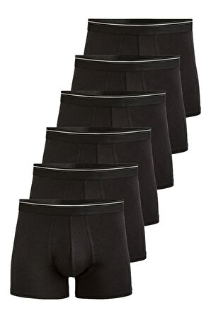 Erkek Likralı Pamuklu Boxer Özel Hijyenik Ambalajlı 6'lı Paket