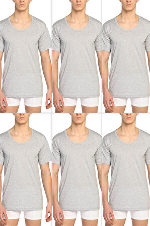 Erkek Geniş Yaka Penye Atlet Fanila 6'lı Paket