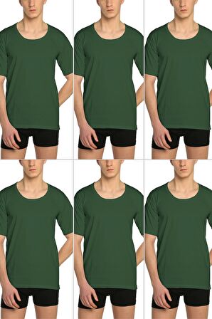 Erkek Geniş Yaka Penye Atlet Fanila 6'lı Paket